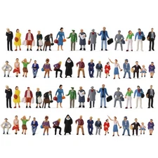 60pcs Different Poses HO Scale 1:87 Well Painted Standing Seated People Figures
