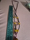 Chunky Baltic Amber Pendant Necklace Cognac Sun Spangles Adjustable Cord 24-30" — photo 6