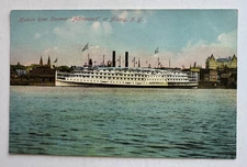 Vintage ca 1900s Ship Postcard Hudson River Steamer "Adirondack" at Albany NY