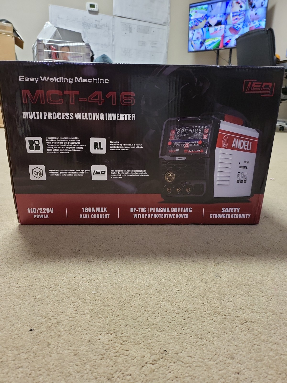 Andeli MCT-416 Multi Process Welding Inverter 110/220V 160A HF-TIG Plasma Cutter