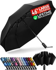 Reverse Folding Windproof Umbrella, Large 46", Strong & Light