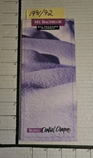 1991/92 MT. BACHELOR SKI AREA 8P BROCHURE W/ TRAIL MAP INSIDE. MINT