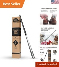 Metal Shoe Horn Long Handle for Seniors - 30" Extra Long Shoe Horn