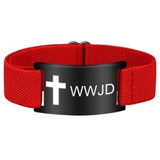 Bible Verse Cross Bracelet for Women Men, Christian WWJD Jesus is King Jewe - 40