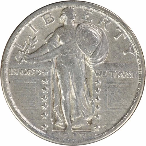 1917 Standing Liberty Silver Quarter Type 2  Choice AU Uncertified #1151