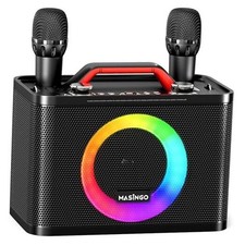 New Karaoke Machine for Adults and Kids with 2 Wireless Microphones, Black