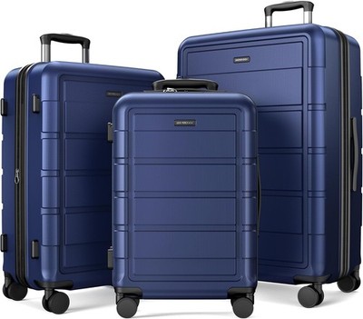 SHOWKOO Kofferset 3 Stück ABS PC Hartschale Trolley Reisekoffer TSA Sch