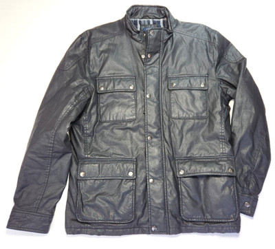 J.Crew mens waterpr flannel lined black jacket 3M Thinsulate Field Coat NWoT L