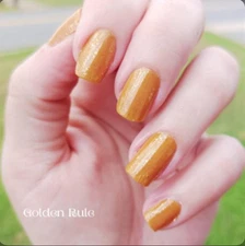 Color Street Nail Polish Strips~Golden Rule~Butterscotch Shade With Gold Glitter