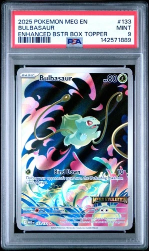 2025 POKEMON MEG EN-MEGA EVOLUTION ENHANCED BOOSTER BOX TOPPER BULBASAUR PSA 9