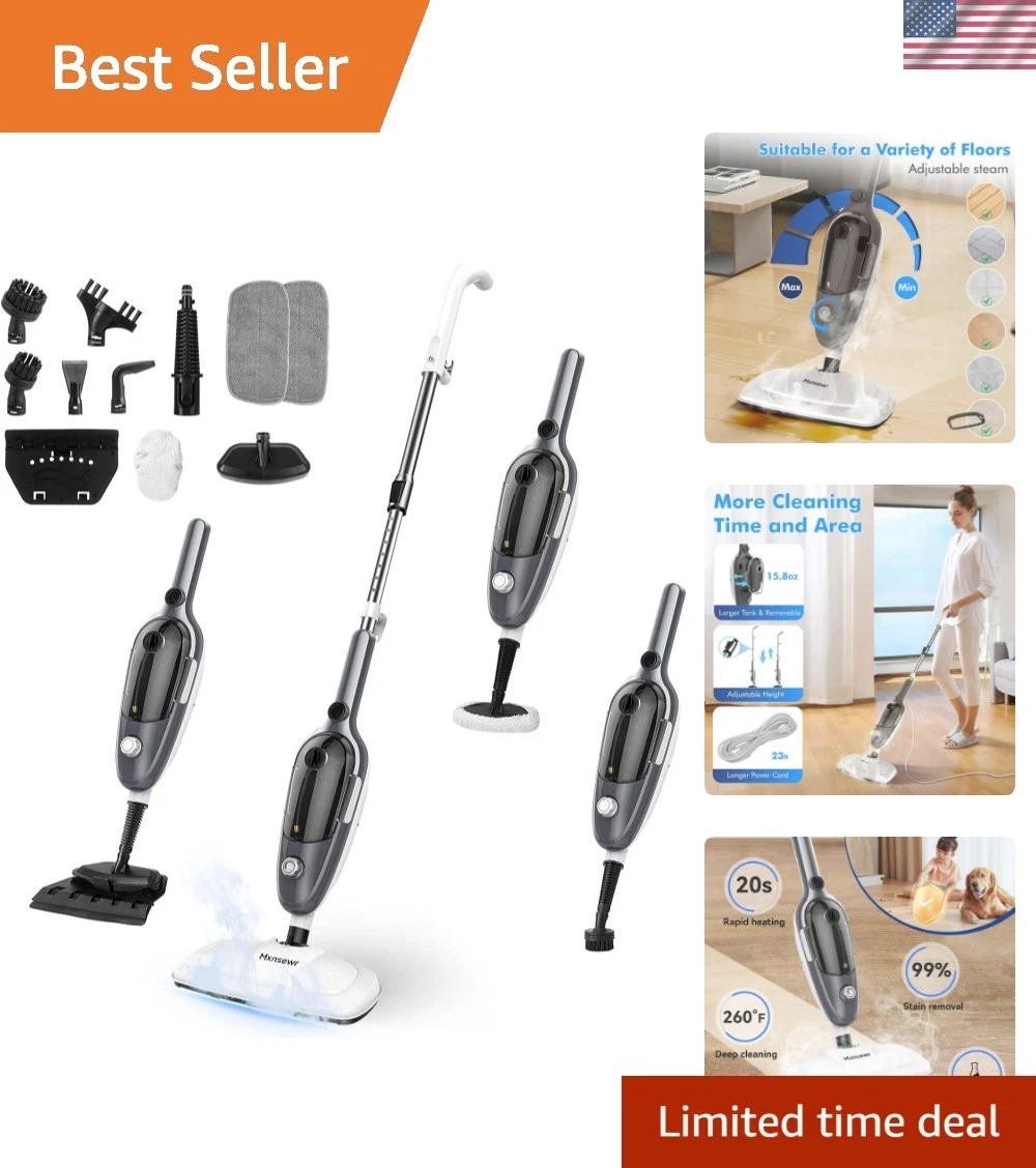 Steam Mop - All-in-one Powerful Handheld Steam Cleaner Detachable Floor Steam...
