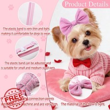 4Pcs Dog Hair Bow Headband Small Medium Pets Puppy Grooming Solid Color