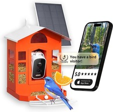 Bird Feeder Smart Bird Feeder With Camera Solar Powered Solar Roof  Water Bowl
