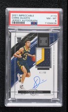 2021 Panini Impeccable Elegance Rookie Jersey 41/99 Chris Duarte PSA 8 Auto 16rf