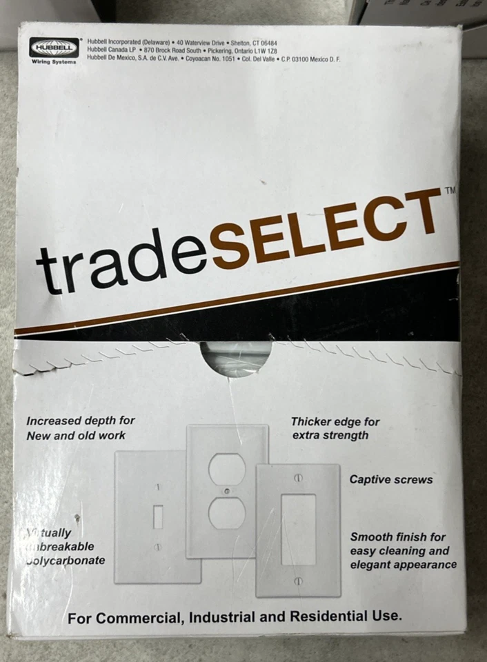 Lote de 75 Hubbell P13W 1-Gang Placa de Pared en Blanco Montaje en Caja Policarbonato Nuevo Foto 3 de 3