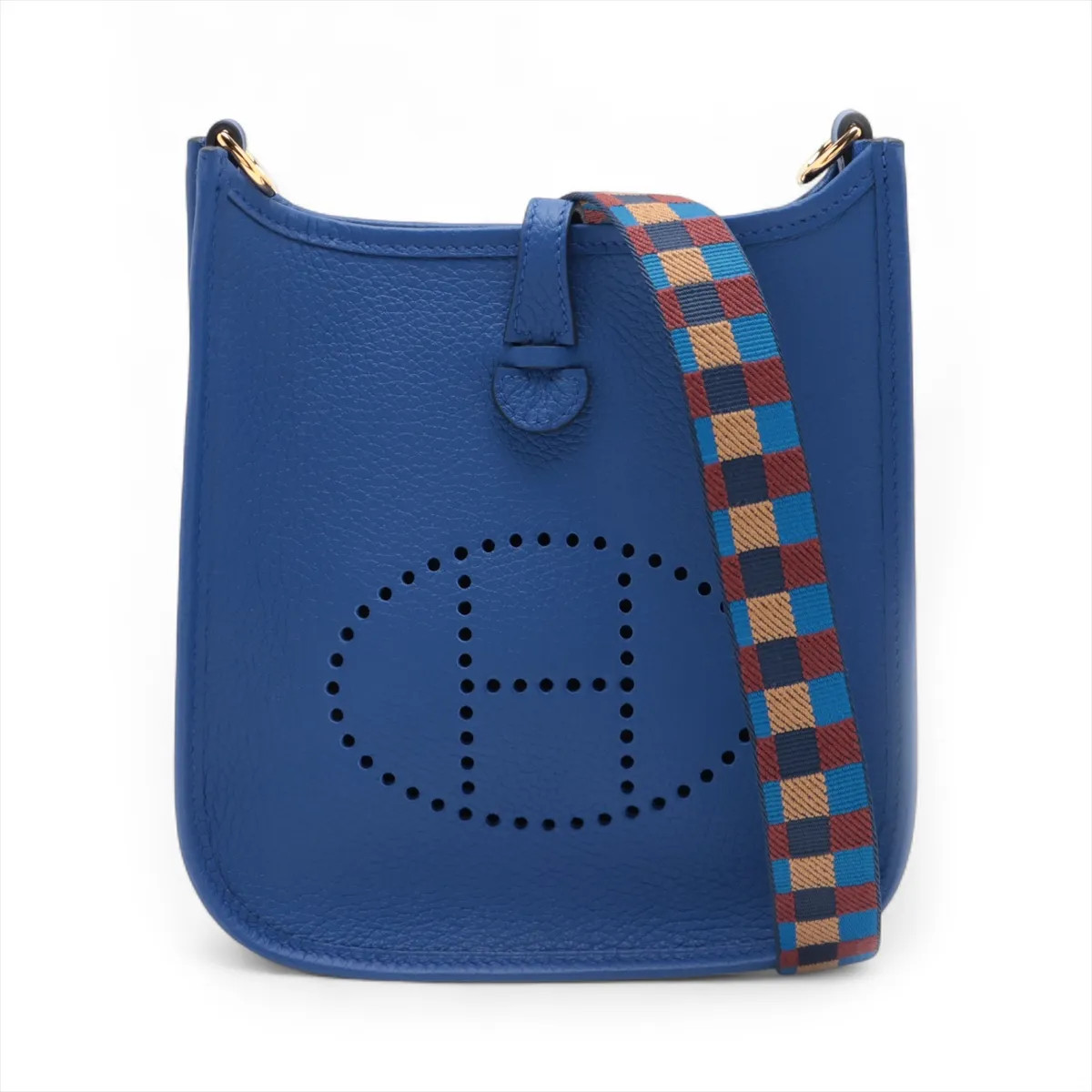 Hermès evelyn 16 TPM Amazon maxi cadrilles Taurillon Clemence Blue royale Gold M