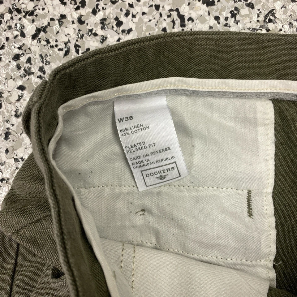Pantalones Cortos Dockers Para Hombre 38 Mezcla de Lino Verde De Colección Foto 4 de 4
