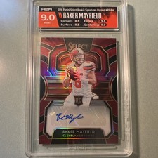 Panini 2018 Select Baker Mayfield RC Auto Maroon RS-BM /20 HGA 9.0