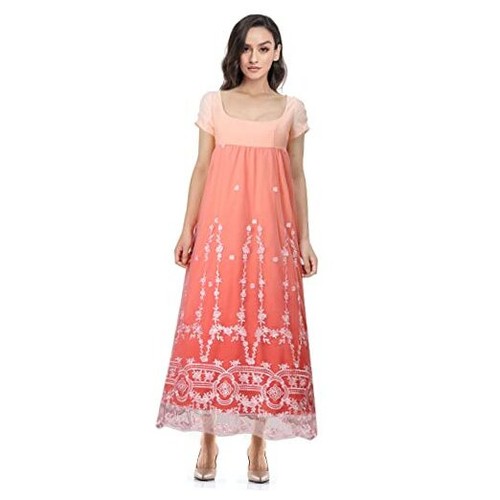 Edwina Sharma Cosplay Costume Regency Dress Floral Elegant X-Large Pink