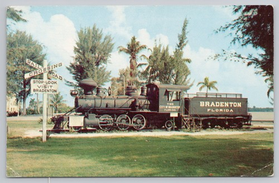 #ad City Of Bradenton Locomotive Waterfront Park Bradenton FL Postcard $4.95