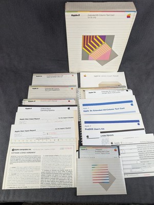 Apple IIe Extended 80-Column Text Card & Manuals Lot Original Box ProDOS User Ki