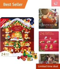 Delightful 4.5 oz. Holiday Teddy Bear Chocolate Advent Calendar - Perfect Gift