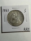 1863-S Seated Liberty Half Dollar Nice AU/UNC Counterstamp Tough Civil War Date