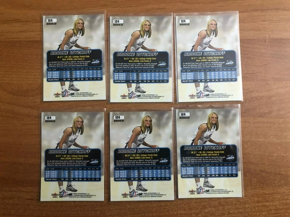 2001-02 Fleer Ultra WNBA Rookie Brooke Wyckoff #124 Rookie RC Lot of 6 - Image 2 of 2