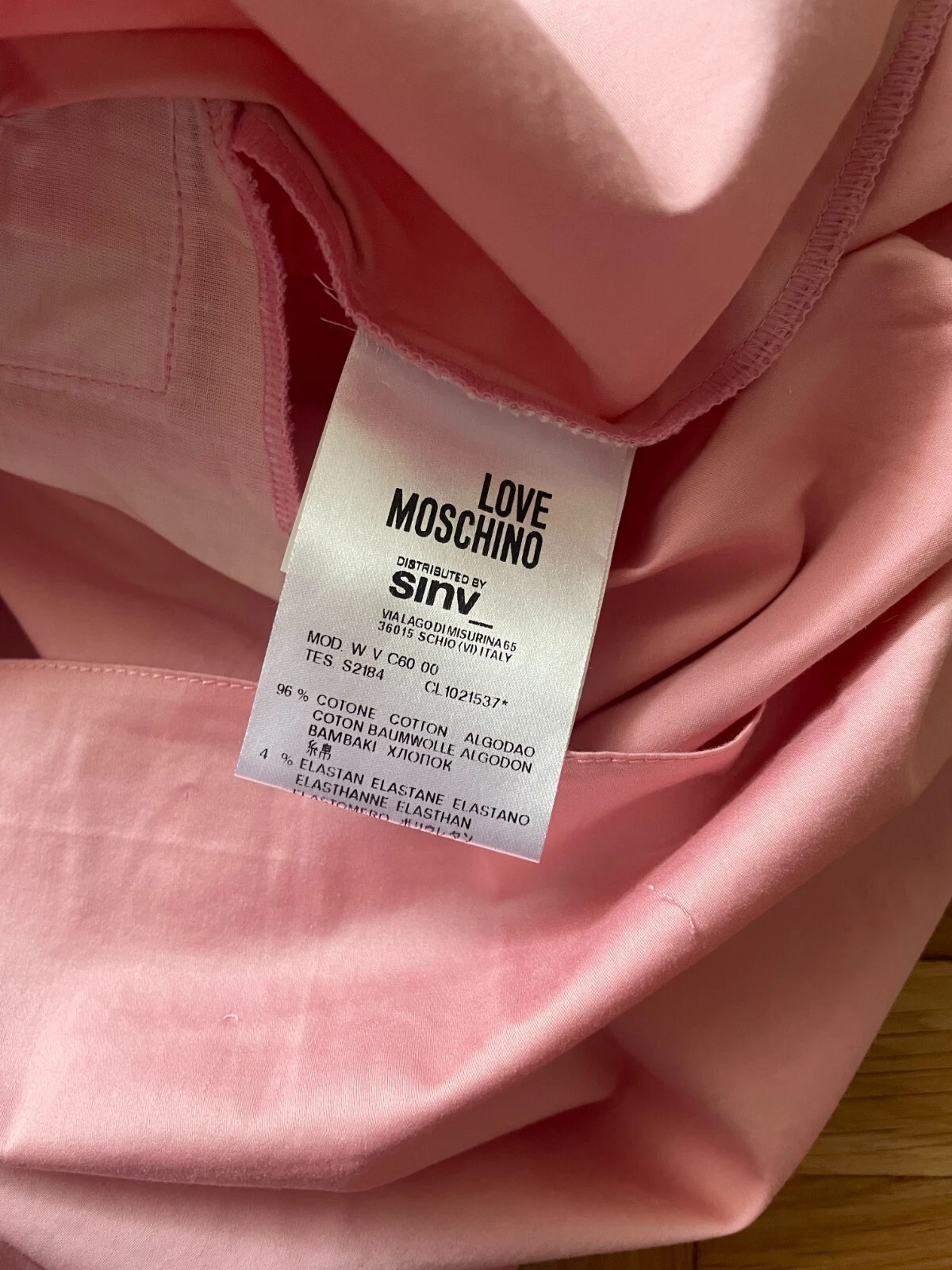 Love Moschino abito in cotone rosa delicato taglia USA 4