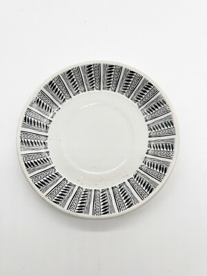 VINTAGE BILTONS STAFFORDSHIRE SCHWARZ WEISS MODERNIST UNTERTASSE TELLER