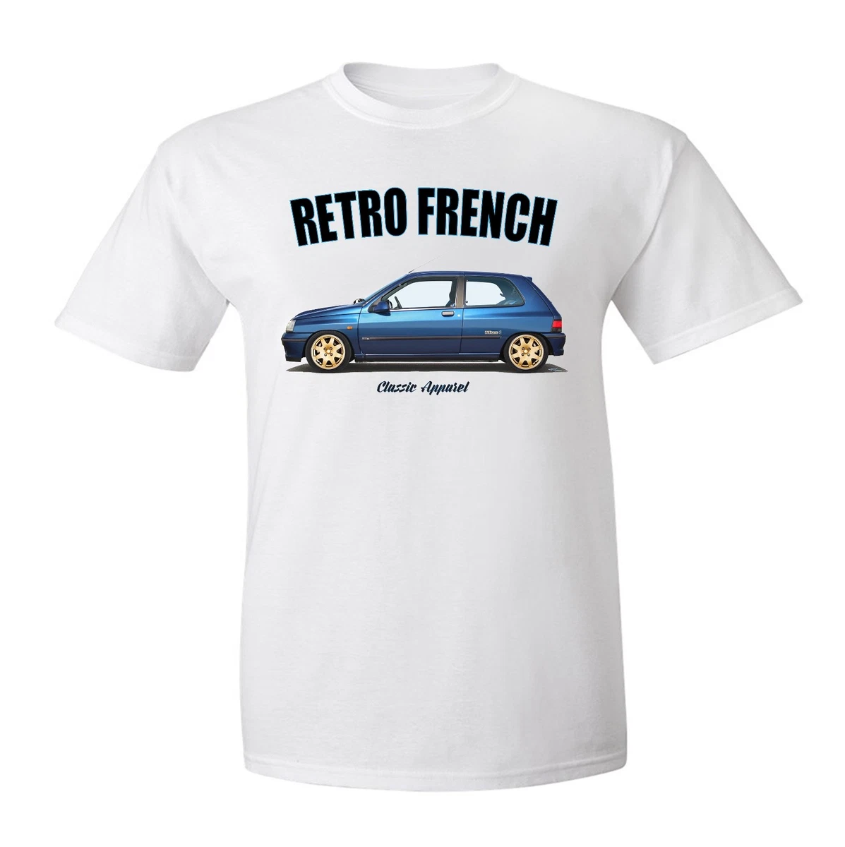 RENAULT CLIO WILLIAMS t shirt. RETRO FRENCH. CLASSIC CAR. MODIFIED