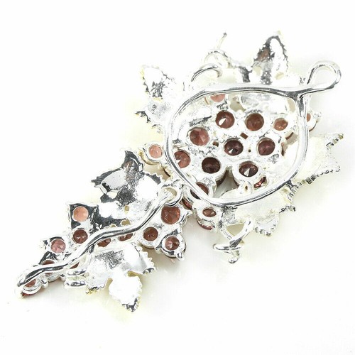Scrumptious Grape Cluster Garnet 2 Tone 14K Sterling Articulated Pendant 24" - Picture 11 of 21