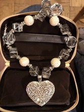 Chunky Beaded Necklace with Lg Heart