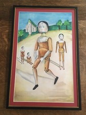 Original Watercolor Painting of Peg Wooden Dolls aka Dutch Dolls and Penny Woods