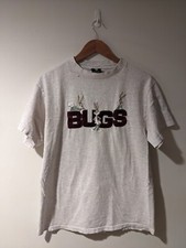 Vintage 90s Looney Tunes Bugs Bunny Logo Gray Large T-Shirt