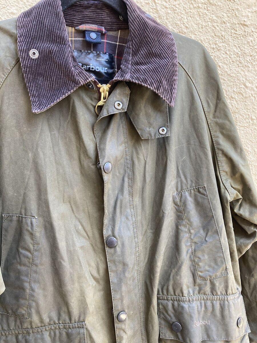 Men's Barbour Waxed Jacket Green Bedale Solid NO SIZE TAG Men's Barbour Waxed Jacket Green Bedale Solid NO SIZE TAG