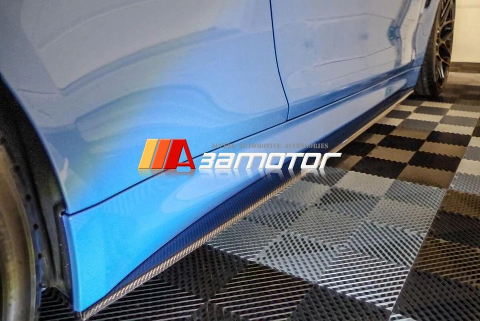 Carbon Fiber MP Style Side Skirt Extensions fits 2014-2020 BMW F80 M3 F82 F83 M4 Foto 4 de 4