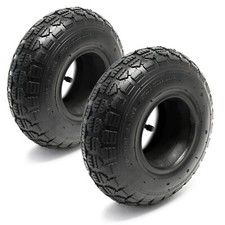 Lot 2x Pneus 2x Chambres air 11x4.00-4 4PR Tondeuse autoportée Valve coudée