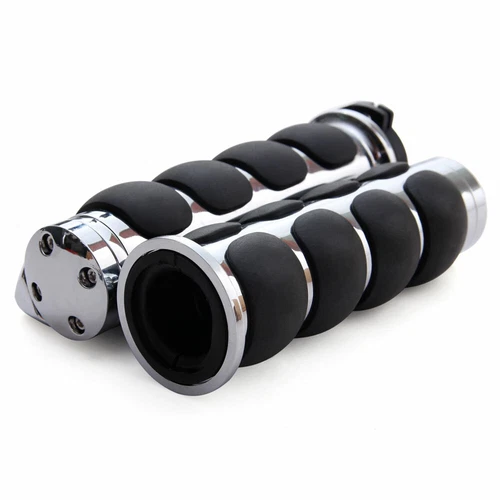 Motorcycle Handlebar Hand Grips 1" 25mm For Harley Honda Yamaha Suzuki Cruiser - Picture 9 of 12