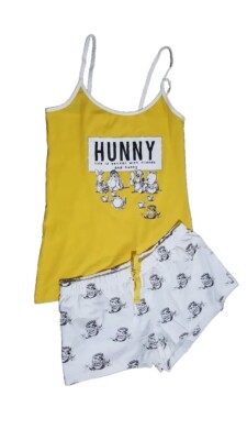 Disney Primark Ladies Winnie The Pooh Cami Vest Short Pyjama Pajama Set  Nighty UK