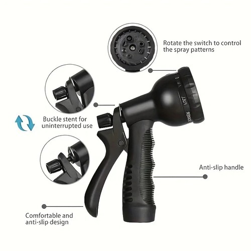 American Standard 3/4" Garden Hose Nozzle Multifunctional Spray Gun Car & Lawn - Picture 2 of 13
