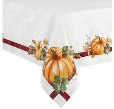 Pumpkin Border 60-Inch x 144-Inch Oblong Tablecloth
