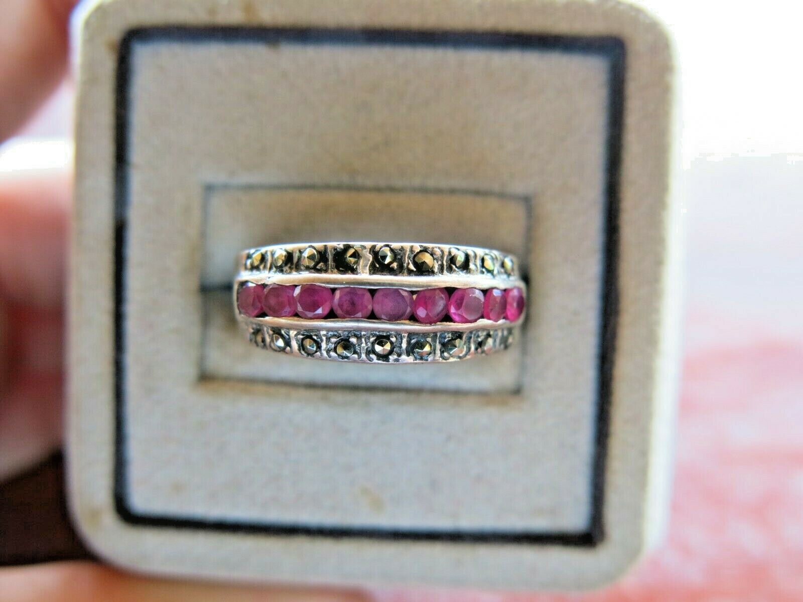 Marcasite And Sterling Silver Band Ring From Thailand Glistening Road Novica