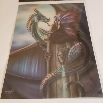 Clare Bertram Fantasy Dragon Lenticular 3D Art Print three dimensional A3