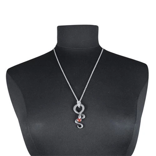 Collar Serpiente Ágata Roja Acero Inoxidable Colgante Collar Por Controse Foto 3 de 4