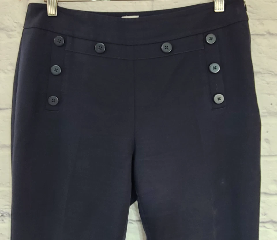 Cabi Nautical Mariner Trouser Pants #5077L Womens 8 Navy Blue Flare Leg Sailor - Image 3 of 4