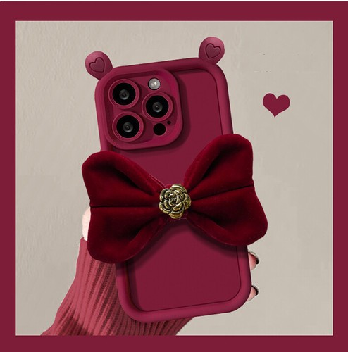 For iPhone 15 14 13 12 Pro Max Plus Case 3D Love Flower Women Girls Kids Cover - Photo 9 sur 23