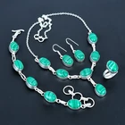 Malachite Oval Gemstone Handmade Ethnic 925 Sterling Silver Jewelry Set VJ 1045
