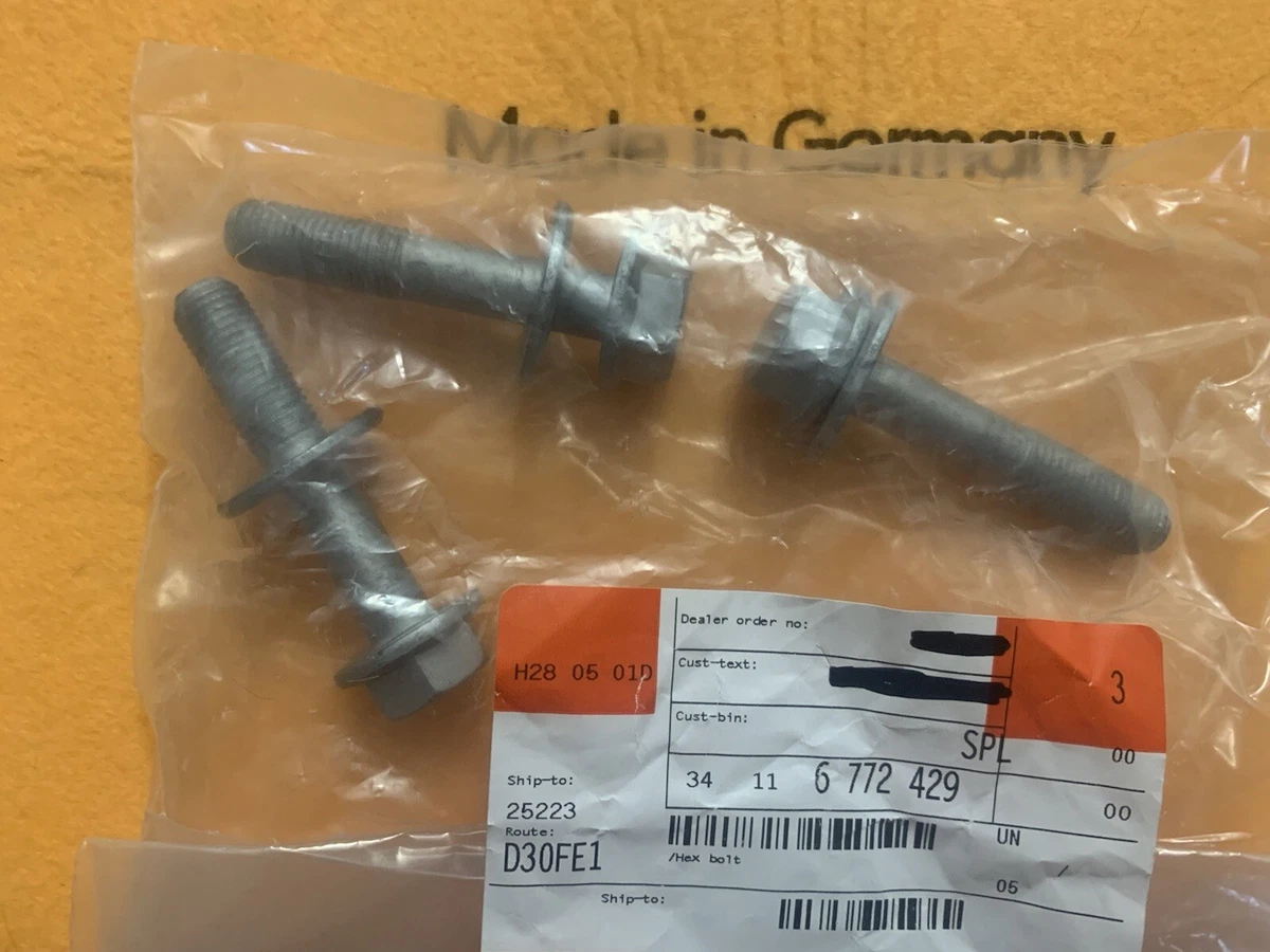 BMW New Hex Bolt (3) OEM # 34116772429-3 Bolts Original M12x1,5x63  