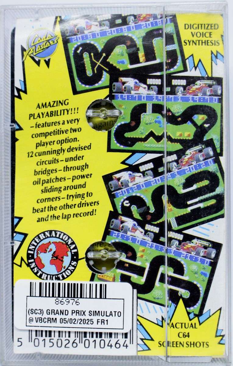 GRAND PRIX SIMULATOR WHITTAKER COMMODORE 64 C64 GIOCO USATO UK FR1